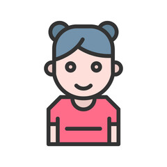 Girl Standing icon vector image. Suitable for mobile apps, web apps and print media.