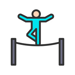 Hanging from Ropes icon vector image. Suitable for mobile apps, web apps and print media.