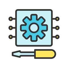 Hardware Setup icon vector image. Suitable for mobile apps, web apps and print media.