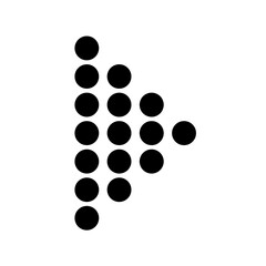 Arrow dot black icon. Arrow shape element icon. Target arrow vector illustration. Black arrow pointing right. Cursor. Modern simple arrow. 