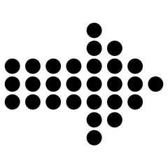 Arrow dot black icon. Arrow shape element icon. Target arrow vector illustration. Black arrow pointing right. Cursor. Modern simple arrow. 