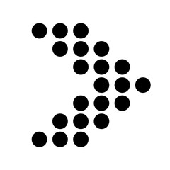 Arrow dot black icon. Arrow shape element icon. Target arrow vector illustration. Black arrow pointing right. Cursor. Modern simple arrow. 