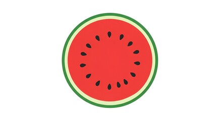Flat watermelon slice illustration isolated on white