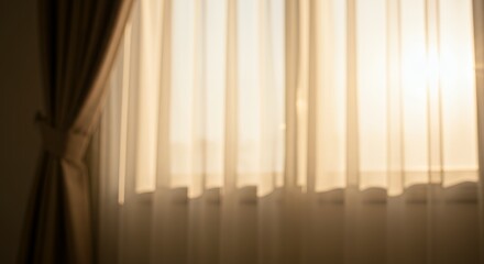 Obraz premium Window with Curtain and Light