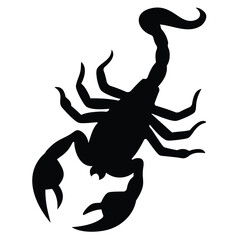 Powerful Scorpion Silhouette Design Artistic Black Creature Illustration Venomous Insect Graphic