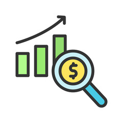 Market Research icon vector image. Suitable for mobile apps, web apps and print media.