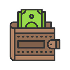 Money from Wallet icon vector image. Suitable for mobile apps, web apps and print media.