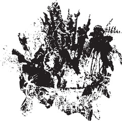 Obraz premium A textured dark splatter dominates the .