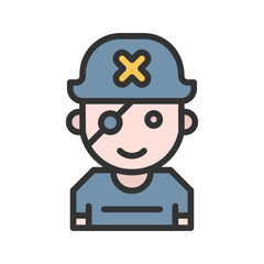Pirat Boy icon vector image. Suitable for mobile apps, web apps and print media.