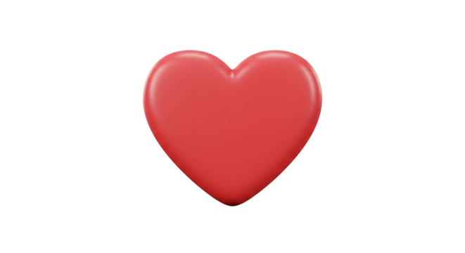 Red heart love valentine romance passion feeling emotion care affection romantic heart shape symbol on transparent background