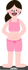 다이어트한 여자 사람 캐릭터(diet woman character)
