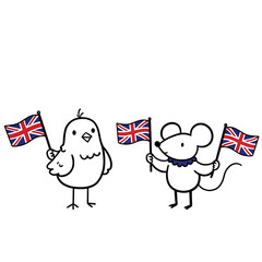 Obraz premium Union jack flags bunting decoration british celebration patriotic uk united kingdom party festive event on transparent background