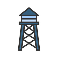 Water Tower icon vector image. Suitable for mobile apps, web apps and print media.