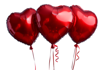 red balloons isolated on white