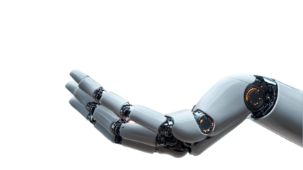 black and white robotic arm