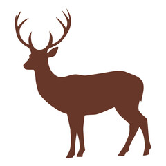brown deer silhouette logo design vector illustration on white background