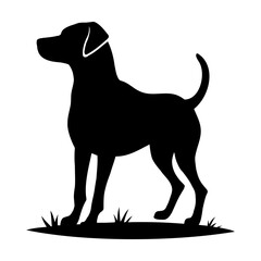 dog silhouette monochrome logo design vector illustration on white background