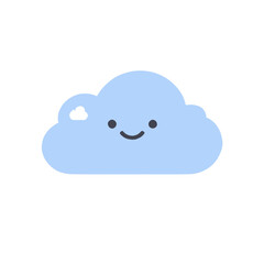 Cute Cartoon Cloud Icon For Weather Or Children's Designs