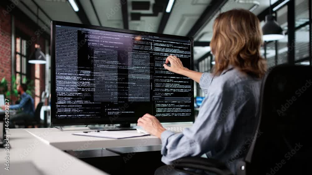 Poster Web Developer Coding On Computer