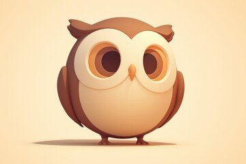 Fototapeta premium Cute, stylized owl illustration in warm colors.