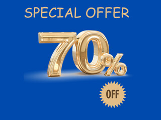 70% special offer: get 70% off stunning vector illustration designs! with a blue background 