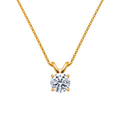 Diamond-Pendant-Necklace-Gold-Chain-Solitaire-Jewelry-Gift-Sparkling