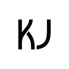 KJ monogram logo design letter text name symbol monochrome logotype alphabet character simple logo