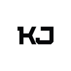 Fototapeta premium KJ monogram logo design letter text name symbol monochrome logotype alphabet character simple logo