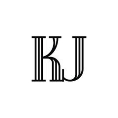 KJ monogram logo design letter text name symbol monochrome logotype alphabet character simple logo