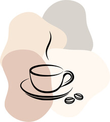 French Café au Lait – Pastel Color Palette with Coffee-Inspired Blobs Vector