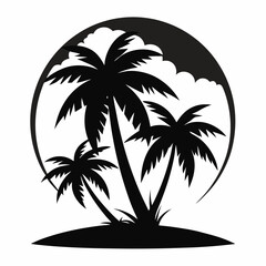 silhouette of palm trees