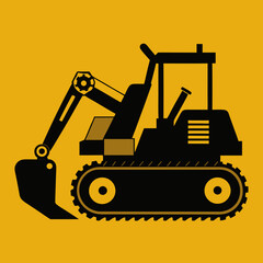 excavator on a white background