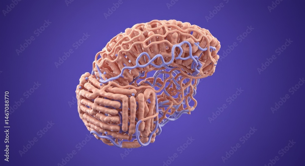 Fototapete abstract 3d rendering of a complex intricate biological structure