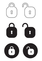 Padlock - Illustration Icons, lock icon with solid and line, editable icons to any color