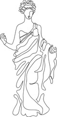 greek goddess line art