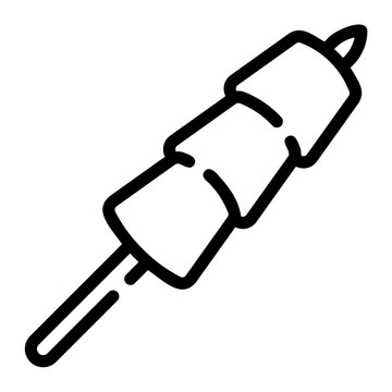 marshmallows on stick outline clip art preview