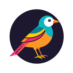 Fototapeta premium Colorful-Bird-Illustration_Vibrant-Bird-Design_Cute-Cartoon-Bird