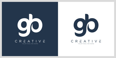 GB or BG initial letter logo design vector