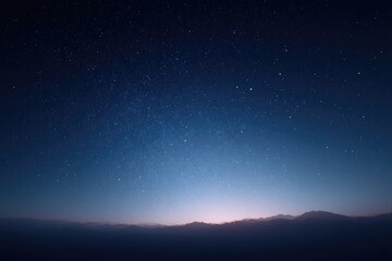 serene night sky with glowing stars scattered across dark canvas providing ample copy space for text