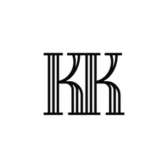 KK monogram logo design letter text name symbol monochrome logotype alphabet character simple logo