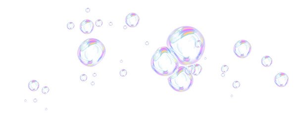 Rainbow soap bubbles transparent PNG overlay