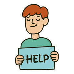 Cartoon man holding a 