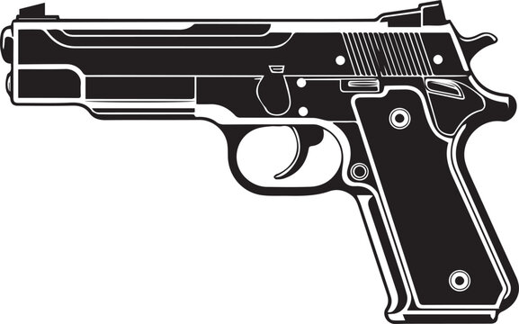 Gun Silhouette Black Vector Illustration Vector Format