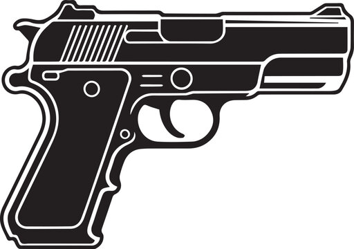black pistol outline clip art preview