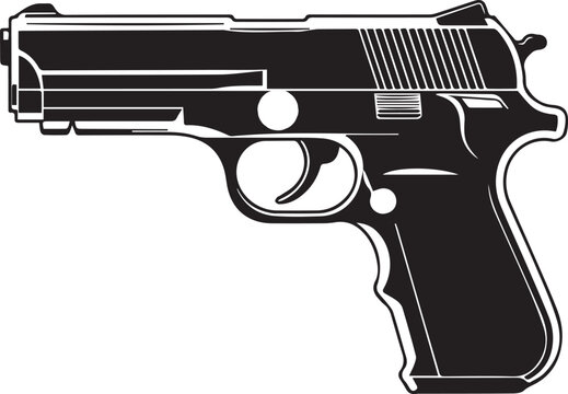 Gun Silhouette Black Vector Illustration Vector Format