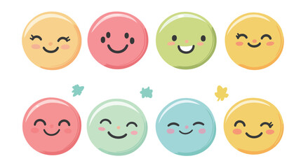 Cute Smiling Element Vector Graphic Design – Adorable Happy Face Icon in Flat Style