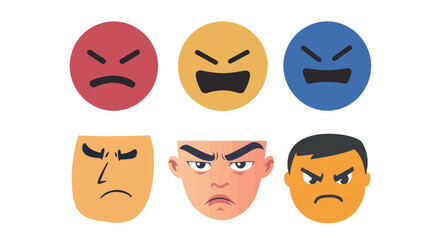 Decisive Face Vector Graphic Design &ndash; Bold Expression Icon in Minimalist Style