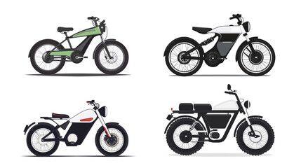 Fototapeta premium Electric Bike Vector Graphic Design – Modern Eco-Friendly Bicycle Illustration