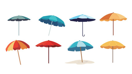 Flat Beach Umbrella Silhouette Vector Illustration