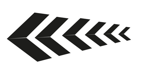 Arrow chevron symbol. Black arrows symbols set. Blend effect. Vector isolated on white.